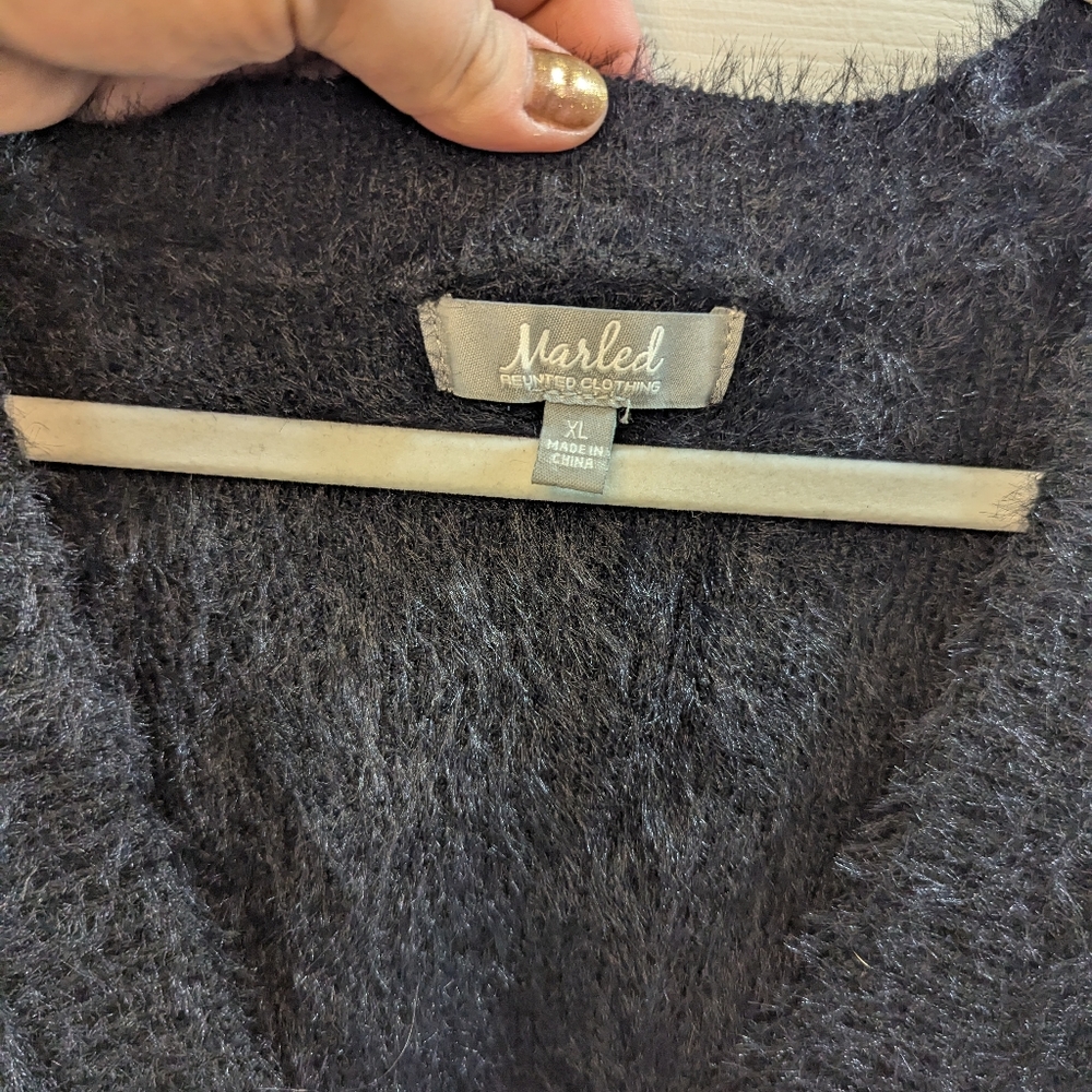Black Eyelash Cardigan Sweater - Picture 5 of 6